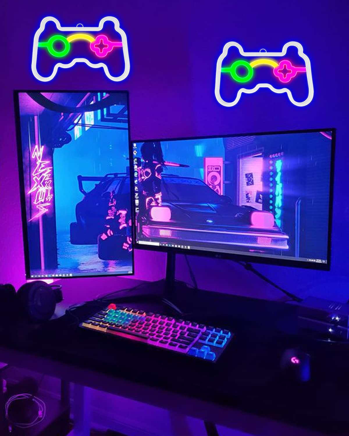 Neon Sign, Gamepad Shape Led Neon Light Wall Gaming Room Decoration, Neon Light Sign Gamer Gift for Teen Boys Game Decor Bedroom, Gamer Console Neon Lights for Children Game Room Interior Decoration