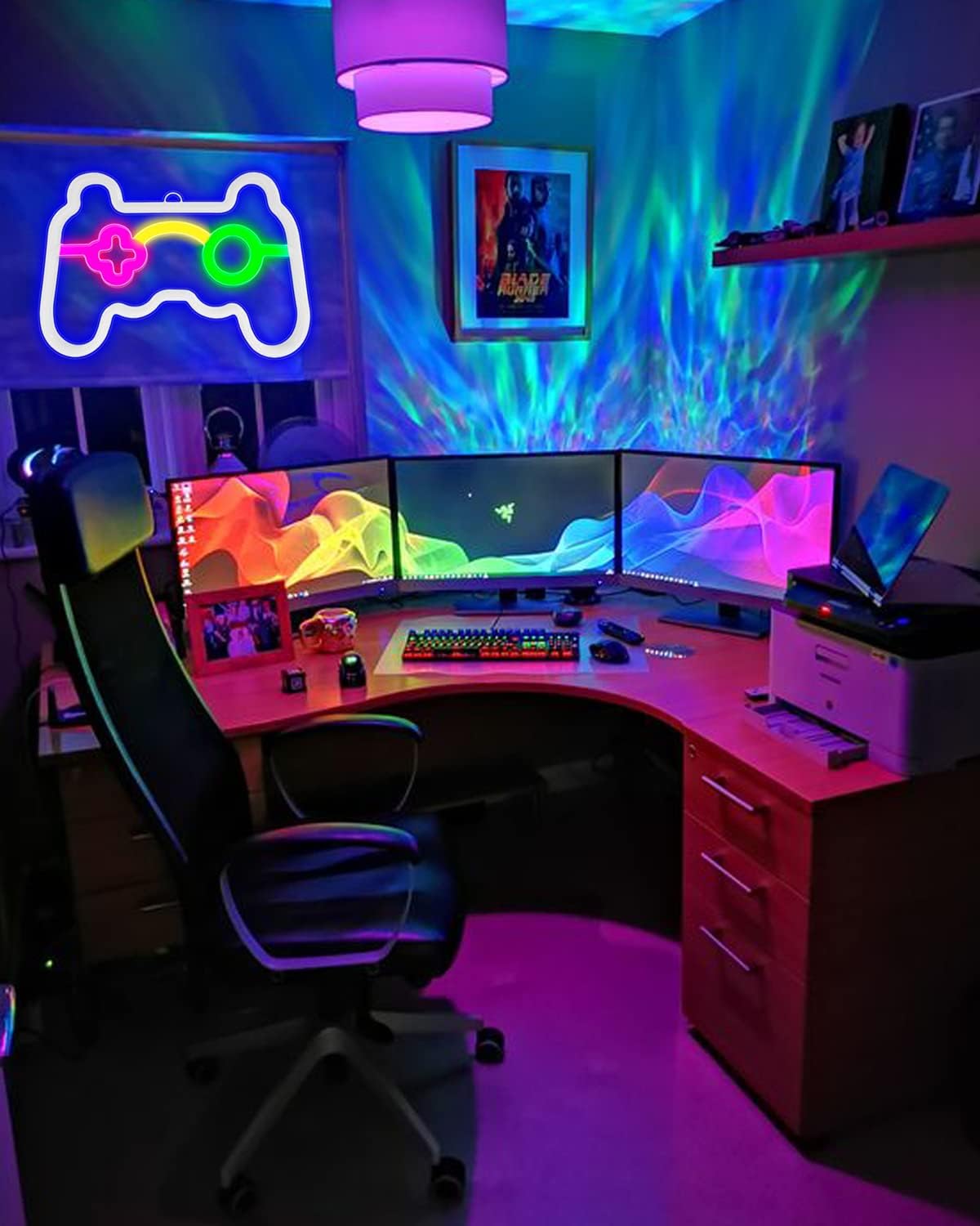 Neon Sign, Gamepad Shape Led Neon Light Wall Gaming Room Decoration, Neon Light Sign Gamer Gift for Teen Boys Game Decor Bedroom, Gamer Console Neon Lights for Children Game Room Interior Decoration