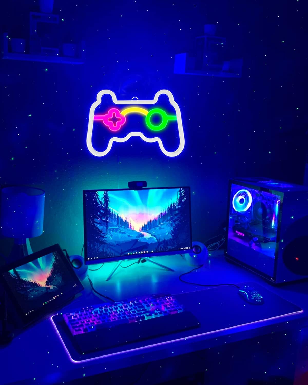 Neon Sign, Gamepad Shape Led Neon Light Wall Gaming Room Decoration, Neon Light Sign Gamer Gift for Teen Boys Game Decor Bedroom, Gamer Console Neon Lights for Children Game Room Interior Decoration