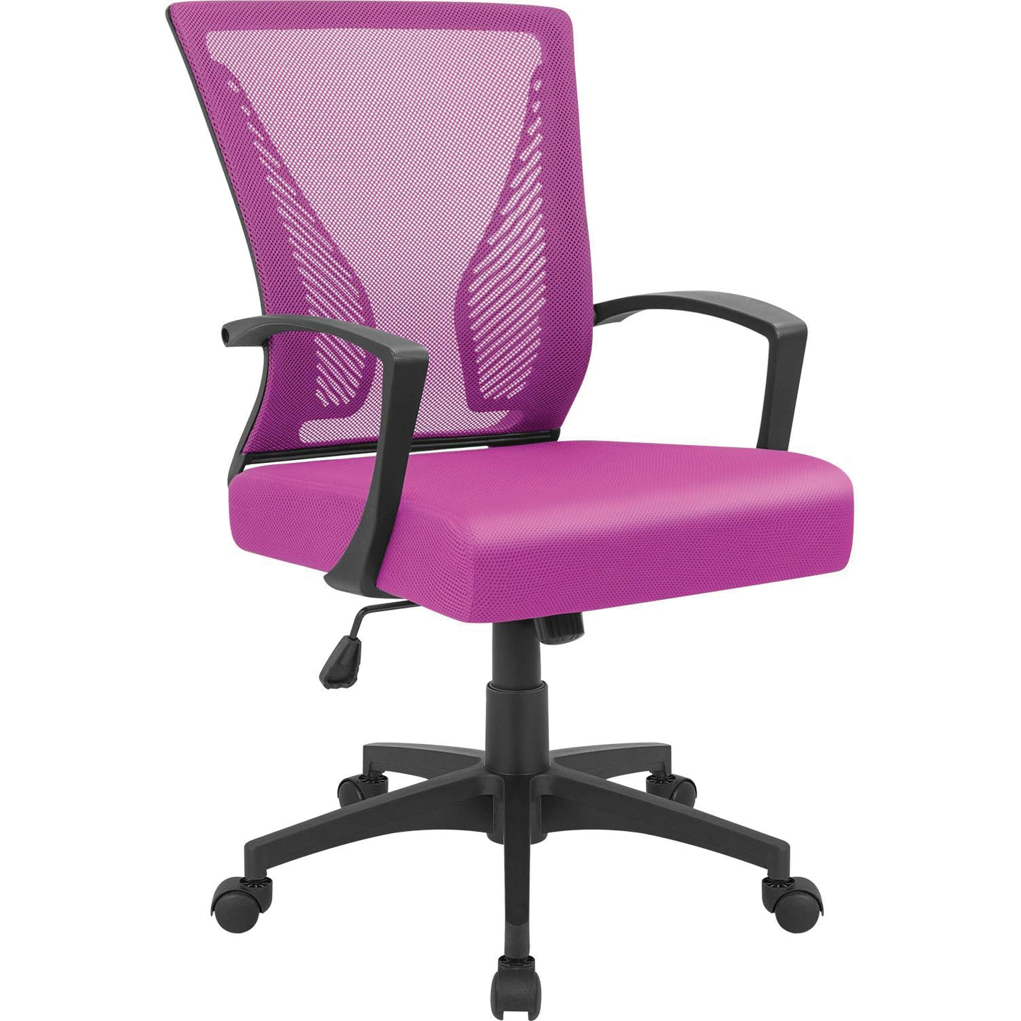 Office Chair Mid Back Swivel Lumbar Support Desk Chair, Computer Ergonomic Mesh Chair with Armrest