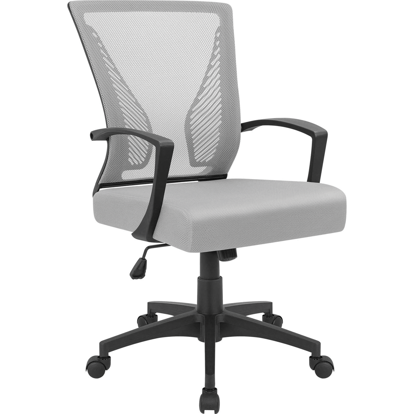 Office Chair Mid Back Swivel Lumbar Support Desk Chair, Computer Ergonomic Mesh Chair with Armrest