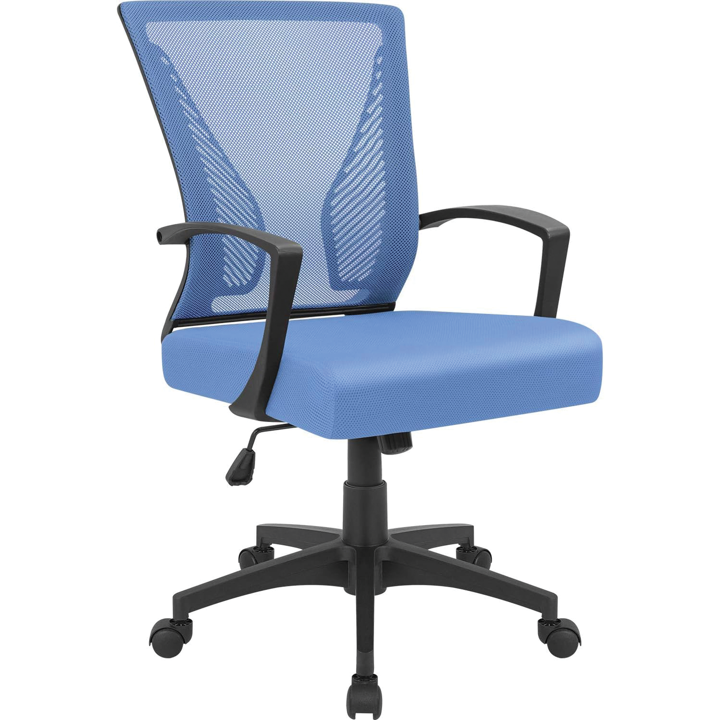 Office Chair Mid Back Swivel Lumbar Support Desk Chair, Computer Ergonomic Mesh Chair with Armrest