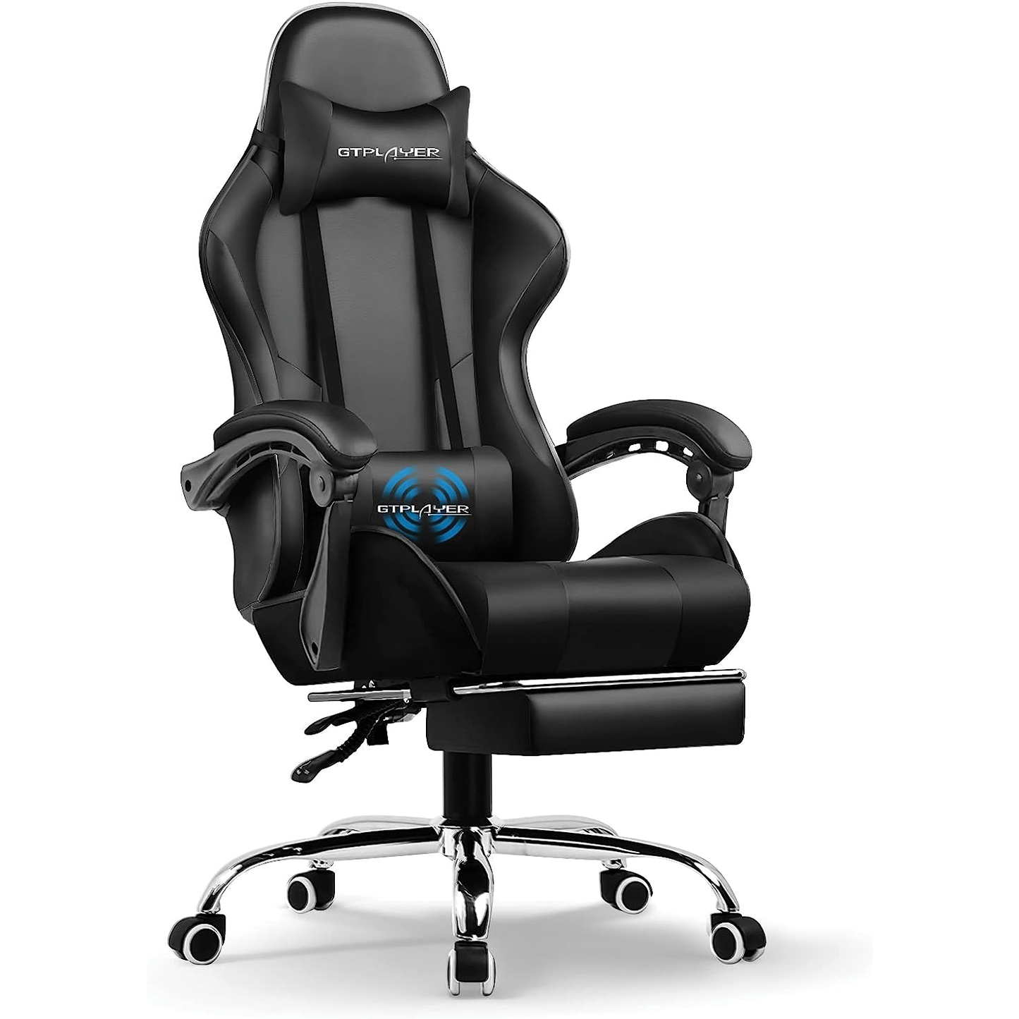 Gaming Chair, Computer Chair with Footrest and Lumbar Support