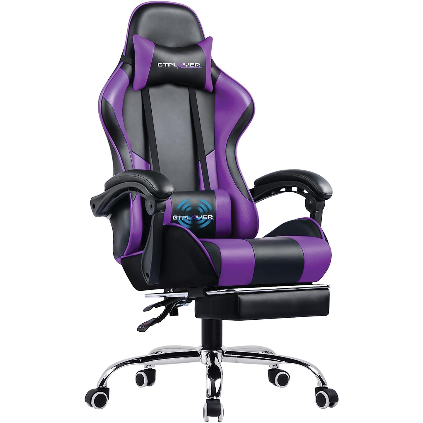 Gaming Chair, Computer Chair with Footrest and Lumbar Support