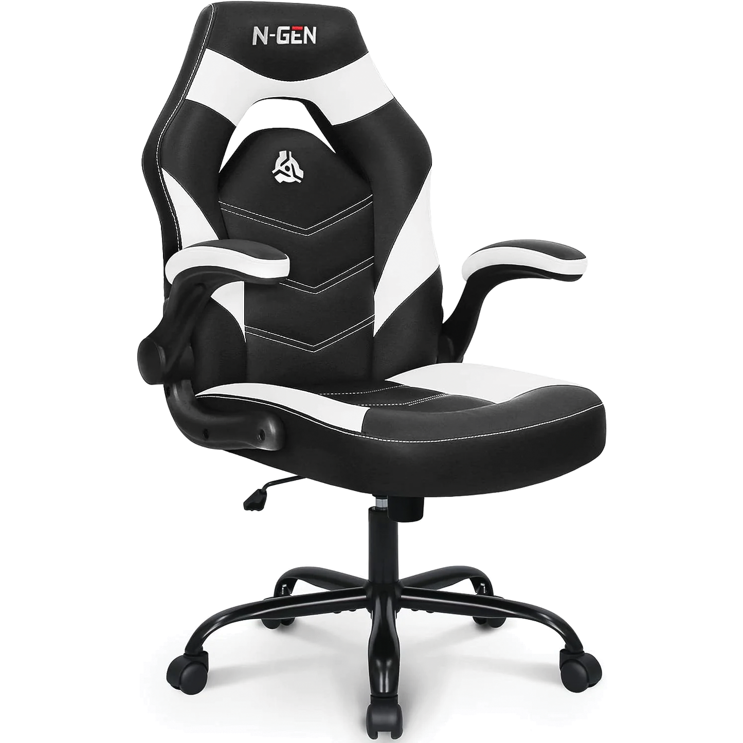 Gaming Chair Ergonomic Office Chair Computer Desk Chair with Lumbar Support Flip Up Arms Adjustable Height Swivel PU Leather Executive PC Chair with Wheels for Adults Women Men