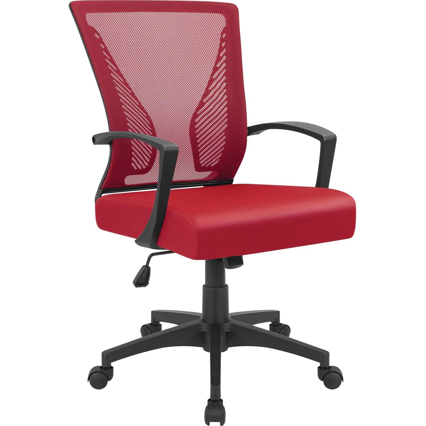 Office Chair Mid Back Swivel Lumbar Support Desk Chair, Computer Ergonomic Mesh Chair with Armrest