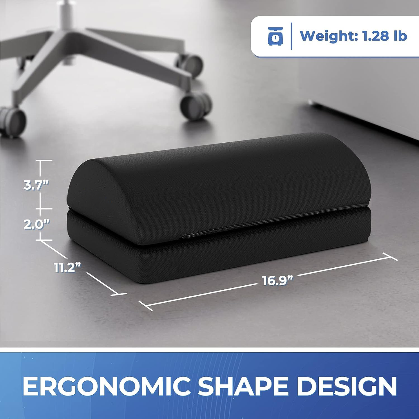 Footrest with 2 Adjustable Heights for Car,Home and Office to Relieve Back,Lumbar,Knee Pain