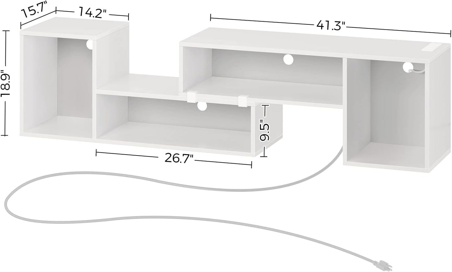 TV Stand, Deformable Stand with LED Strip & Power Outlets, Modern for 45/50/55/60/65/70 inch TVs, Gaming Entertainment Center Media 2 Pieces Console Cabinet