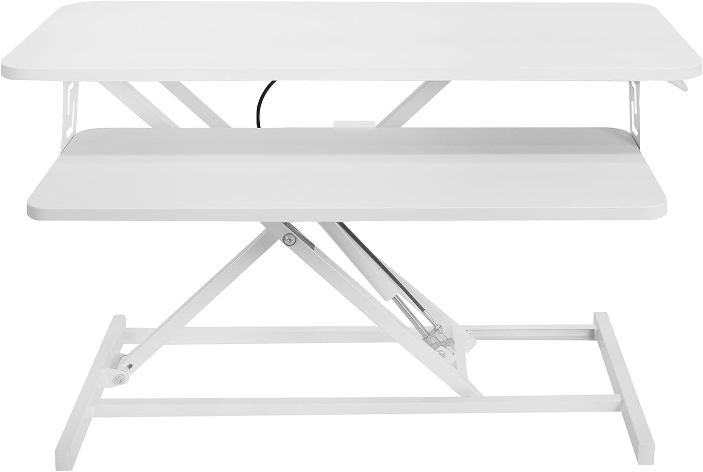 Height Adjustable 32 inch Stand Up Desk Converter, Quick Sit to Stand Tabletop Dual Monitor Riser Workstation