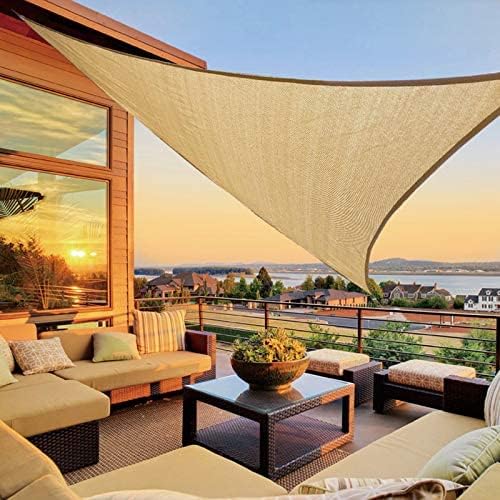 Triangle Sun Shade Sail Canopy UV Block Sunshade for Outdoor Patio Garden Backyard