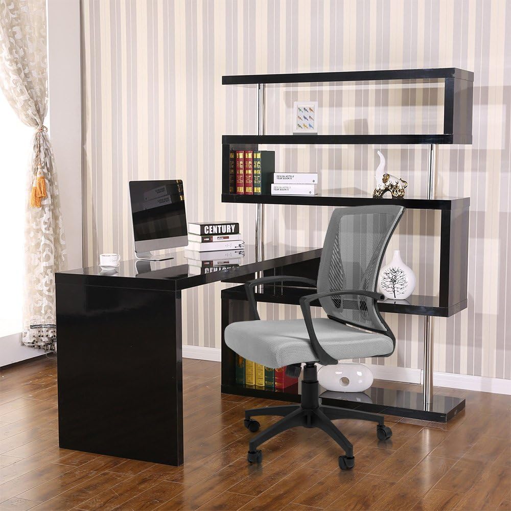 Office Chair Mid Back Swivel Lumbar Support Desk Chair, Computer Ergonomic Mesh Chair with Armrest