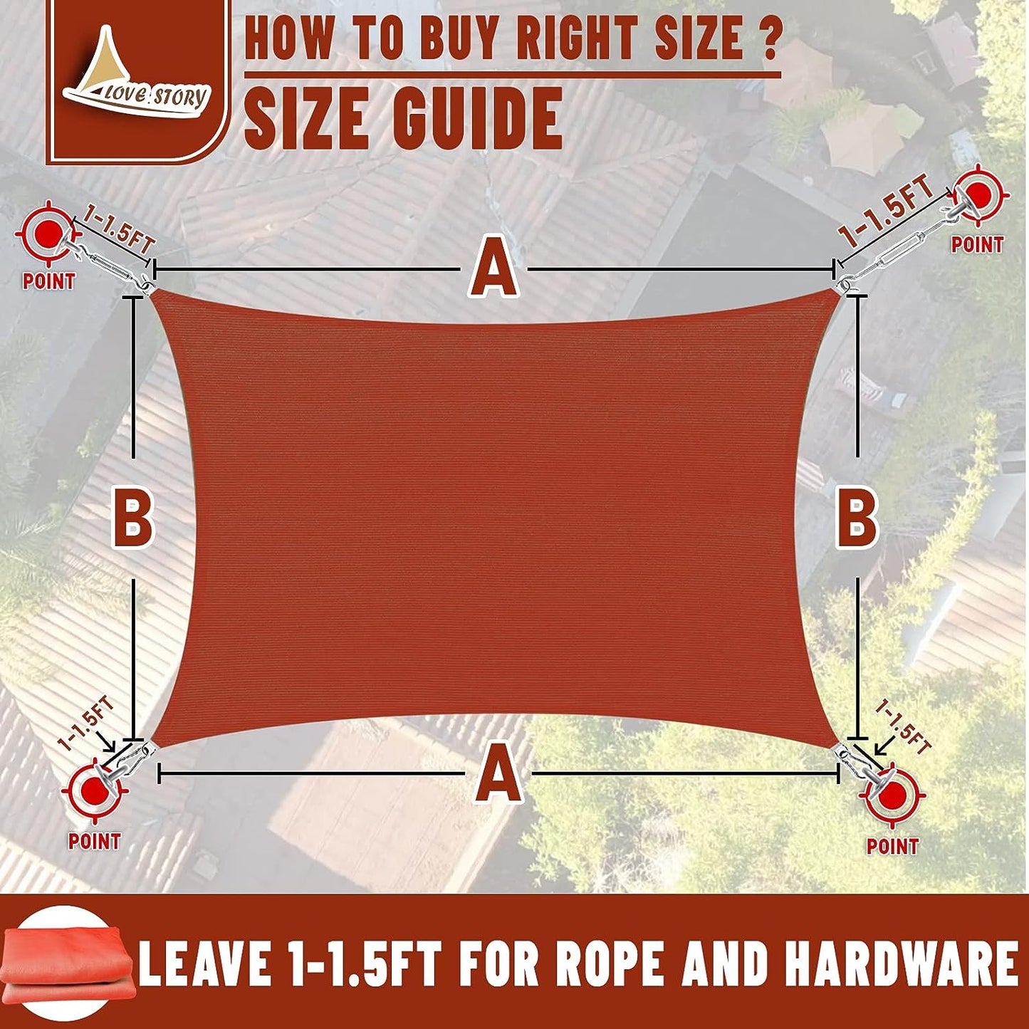 Triangle Sun Shade Sail Canopy UV Block Sunshade for Outdoor Patio Garden Backyard