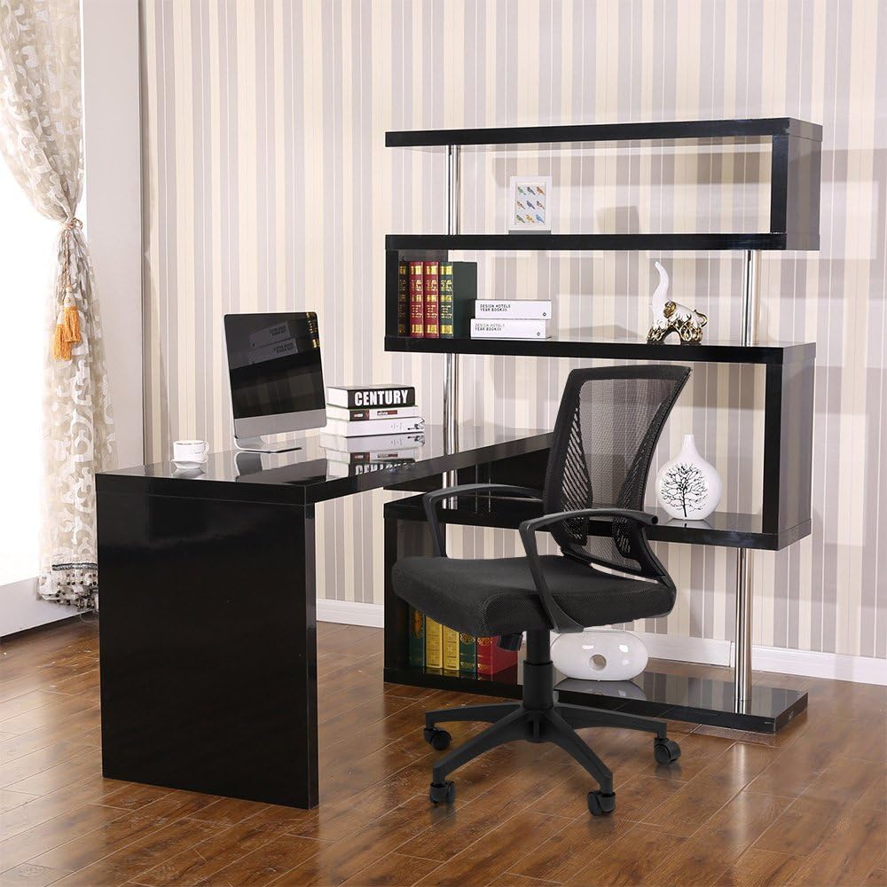 Office Chair Mid Back Swivel Lumbar Support Desk Chair, Computer Ergonomic Mesh Chair with Armrest