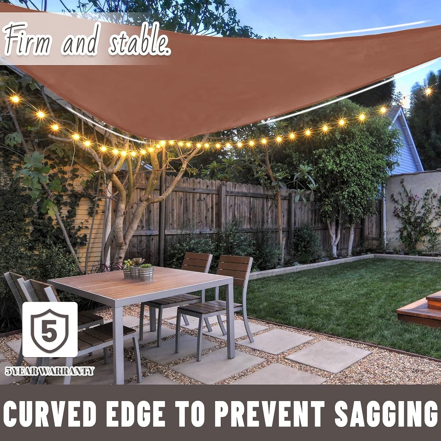 Triangle Sun Shade Sail Canopy UV Block Sunshade for Outdoor Patio Garden Backyard