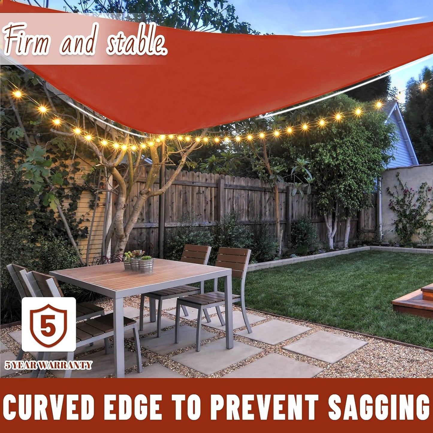 Triangle Sun Shade Sail Canopy UV Block Sunshade for Outdoor Patio Garden Backyard