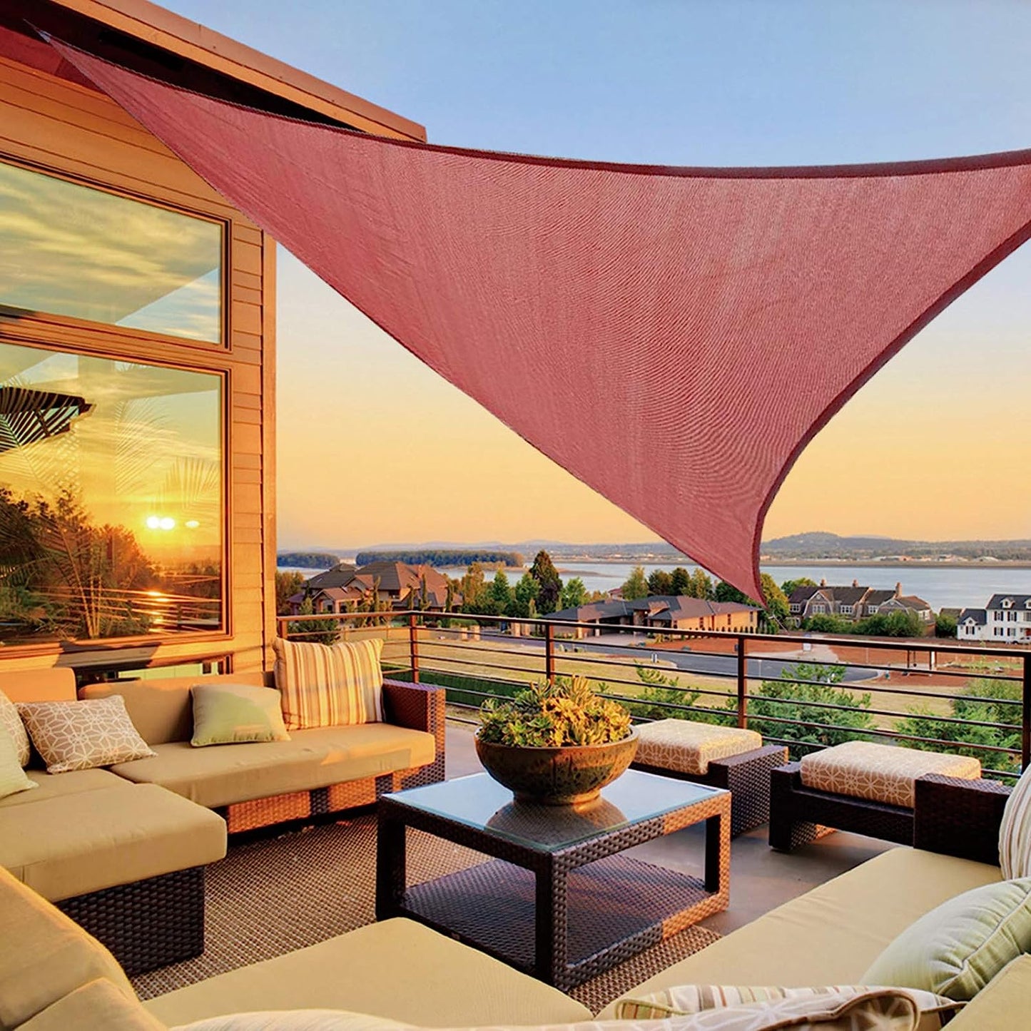 Triangle Sun Shade Sail Canopy UV Block Sunshade for Outdoor Patio Garden Backyard