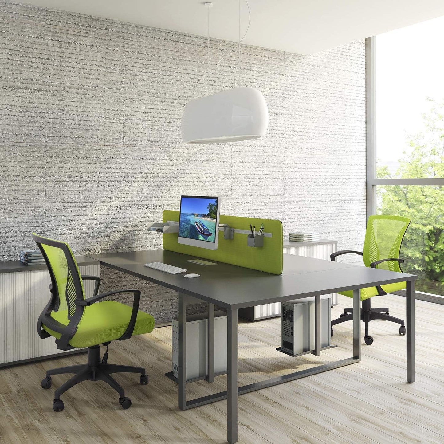 Office Chair Mid Back Swivel Lumbar Support Desk Chair, Computer Ergonomic Mesh Chair with Armrest