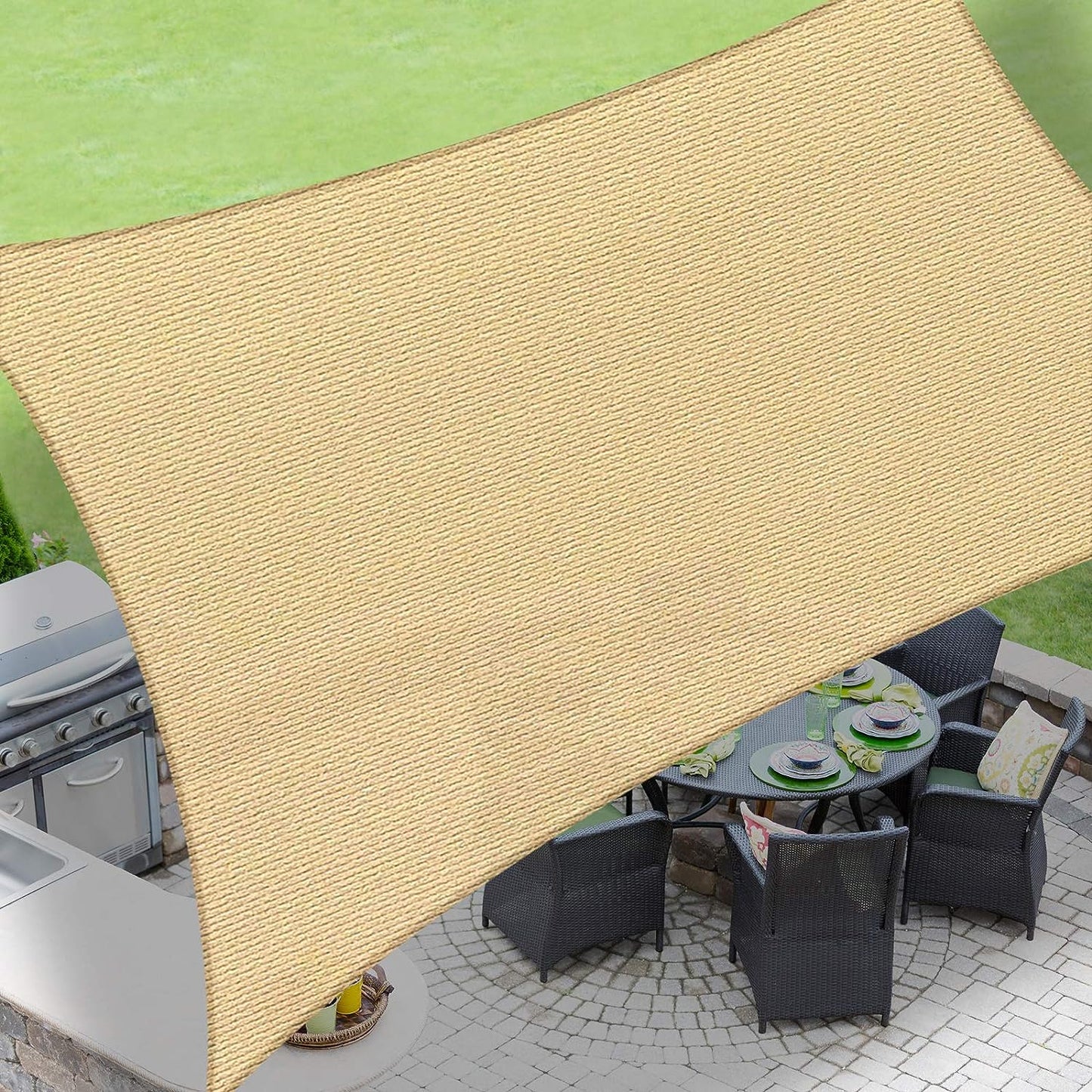 Triangle Sun Shade Sail Canopy UV Block Sunshade for Outdoor Patio Garden Backyard