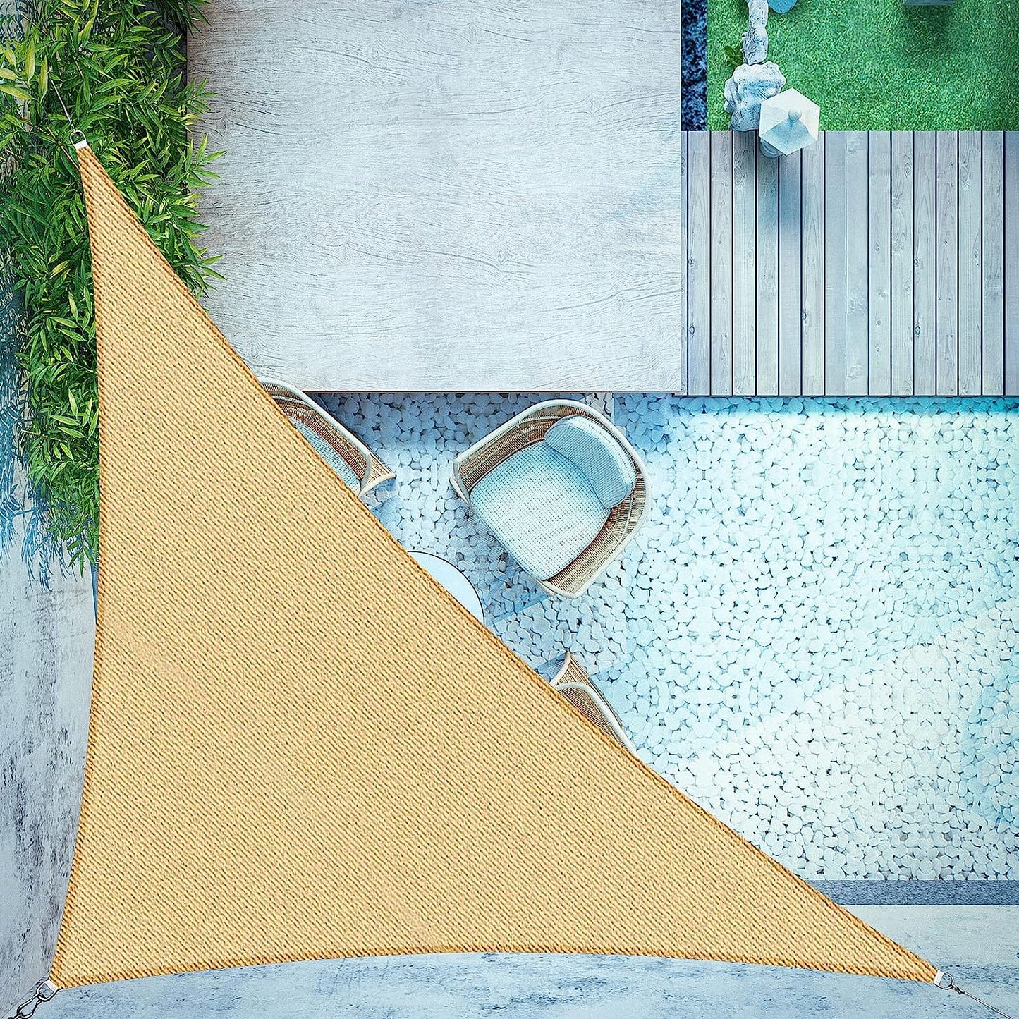 Triangle Sun Shade Sail Canopy UV Block Sunshade for Outdoor Patio Garden Backyard
