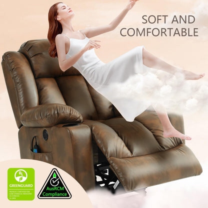 Large Power Lift Recliner Chair for Elderly with Massage and Heating Function,2 Side Pocket,2 Cup Holders,USB Charge Port