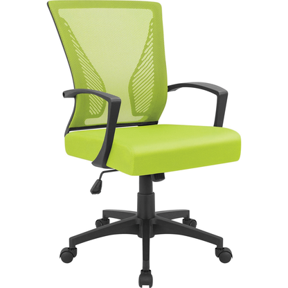 Office Chair Mid Back Swivel Lumbar Support Desk Chair, Computer Ergonomic Mesh Chair with Armrest