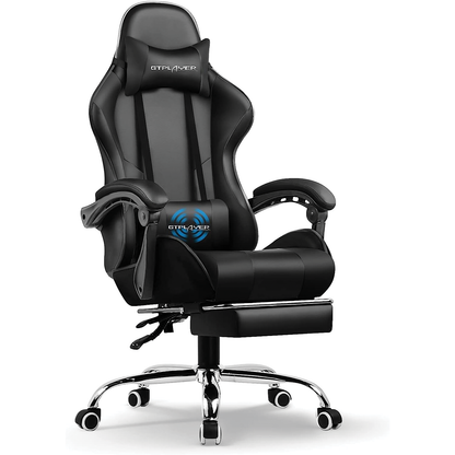 Gaming Chair, Computer Chair with Footrest and Lumbar Support