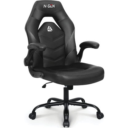 Gaming Chair Ergonomic Office Chair Computer Desk Chair with Lumbar Support Flip Up Arms Adjustable Height Swivel PU Leather Executive PC Chair with Wheels for Adults Women Men