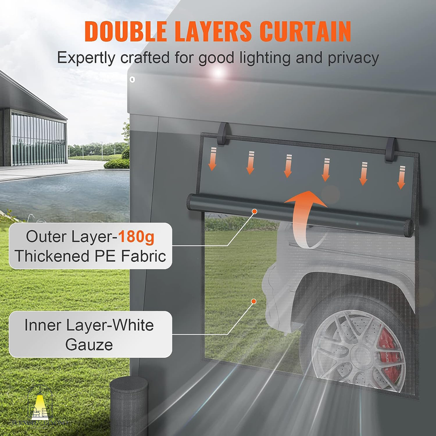 10x20ft Heavy Duty Car Canopy, Portable Garage with Roll-up Ventilated Windows & Removable Sidewalls, UV Resistant Waterproof All-Season Tarp for SUV, F150, Car, Truck, Boat