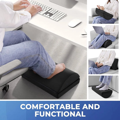 Footrest with 2 Adjustable Heights for Car,Home and Office to Relieve Back,Lumbar,Knee Pain
