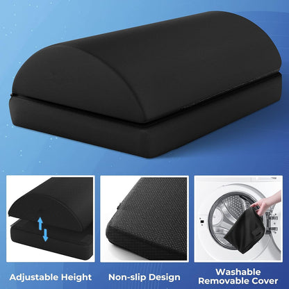 Footrest with 2 Adjustable Heights for Car,Home and Office to Relieve Back,Lumbar,Knee Pain