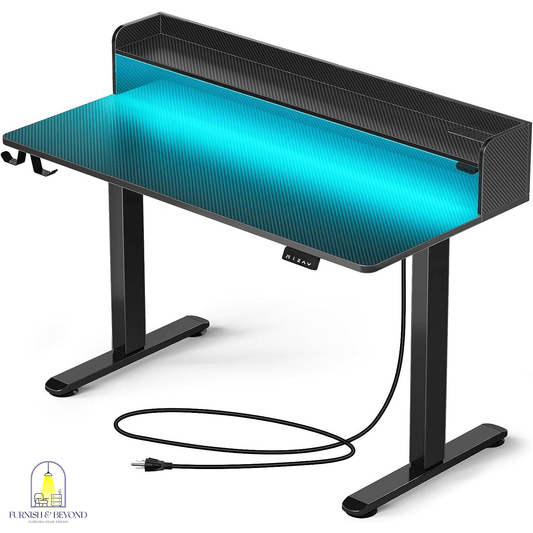 Standing Desk with LED Lights & Charging Station