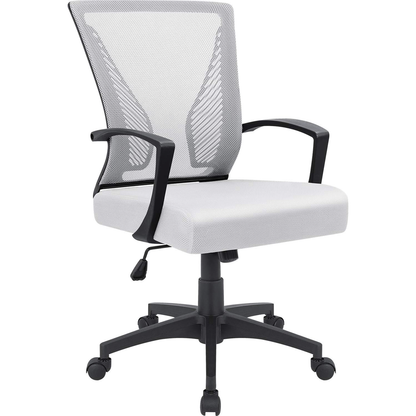 Office Chair Mid Back Swivel Lumbar Support Desk Chair, Computer Ergonomic Mesh Chair with Armrest