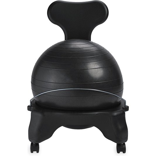Classic Balance Ball Chair – Exercise Stability Yoga Ball Premium Ergonomic Chair for Home and Office Desk with Air Pump, Exercise Guide and Satisfaction Guarantee