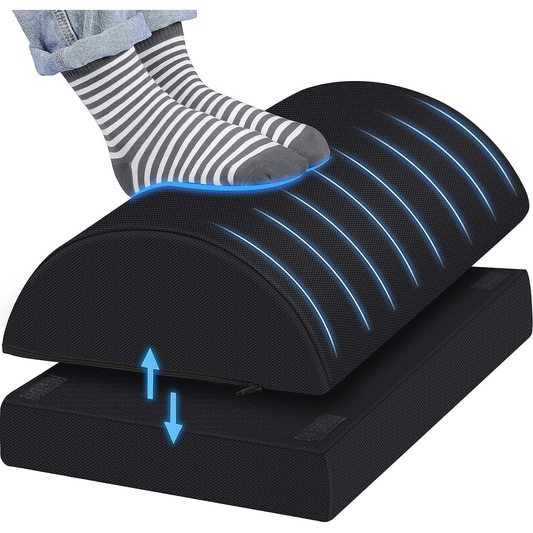 Footrest with 2 Adjustable Heights for Car,Home and Office to Relieve Back,Lumbar,Knee Pain