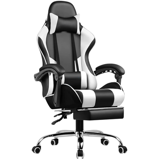 Gaming Chair, Computer Chair with Footrest and Lumbar Support