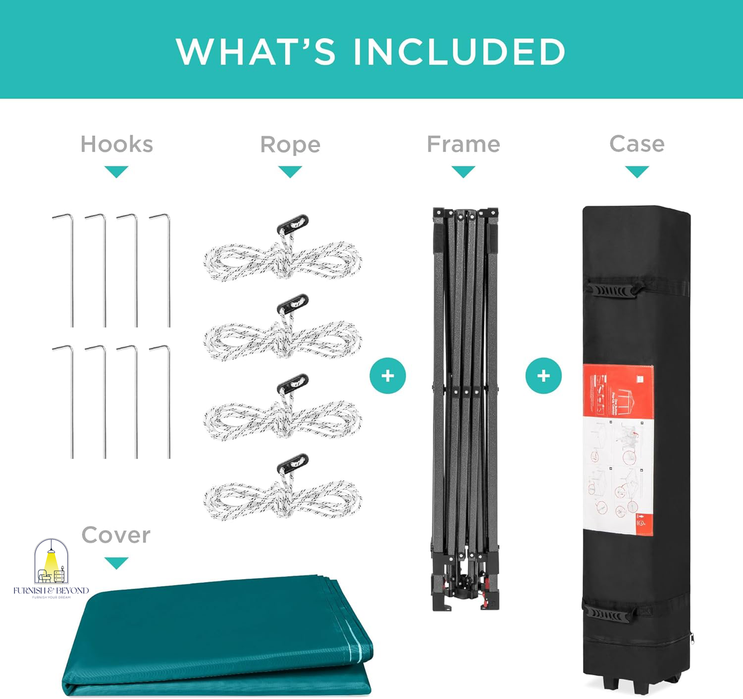 10x10ft 1-Person Setup Pop Up Canopy Tent Instant Portable Shelter w/ 1-Button Push, Straight Legs, Wheeled Carry Case, Stakes
