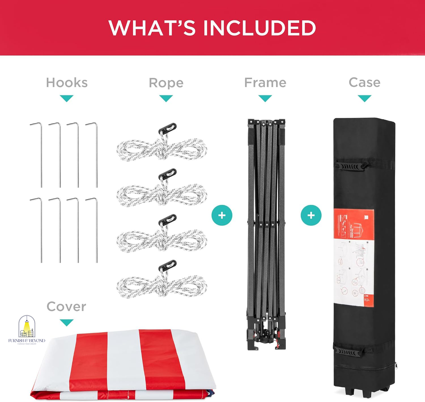 10x10ft 1-Person Setup Pop Up Canopy Tent Instant Portable Shelter w/ 1-Button Push, Straight Legs, Wheeled Carry Case, Stakes
