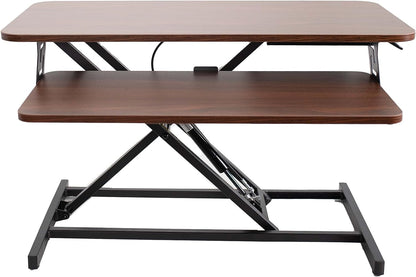 Height Adjustable 32 inch Stand Up Desk Converter, Quick Sit to Stand Tabletop Dual Monitor Riser Workstation