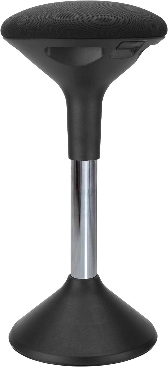 Ergonomic Height Adjustable Wobble Stool for Standing Desk (Black)