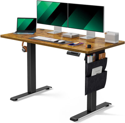 Standing Desk Adjustable Height, 40x24 Inch Electric Standing Desk with Storage Bag, Stand up Desk for Home Office Computer Desk Memory Preset with Headphone Hook