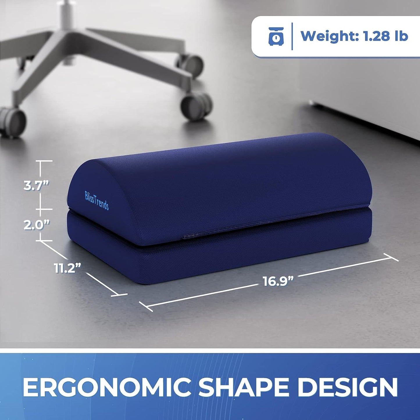 Footrest with 2 Adjustable Heights for Car,Home and Office to Relieve Back,Lumbar,Knee Pain