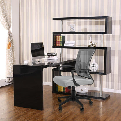 Office Chair Mid Back Swivel Lumbar Support Desk Chair, Computer Ergonomic Mesh Chair with Armrest