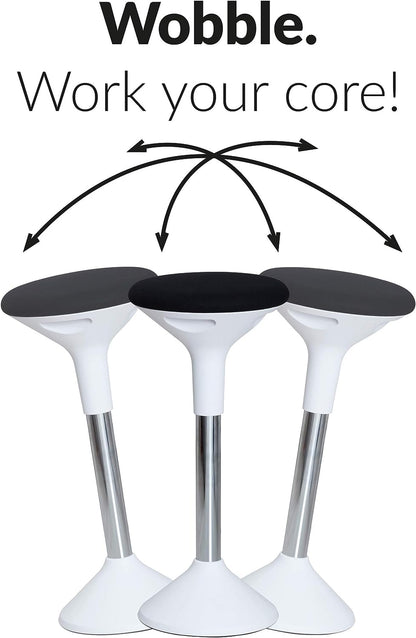 Ergonomic Height Adjustable Wobble Stool for Standing Desk (Black)