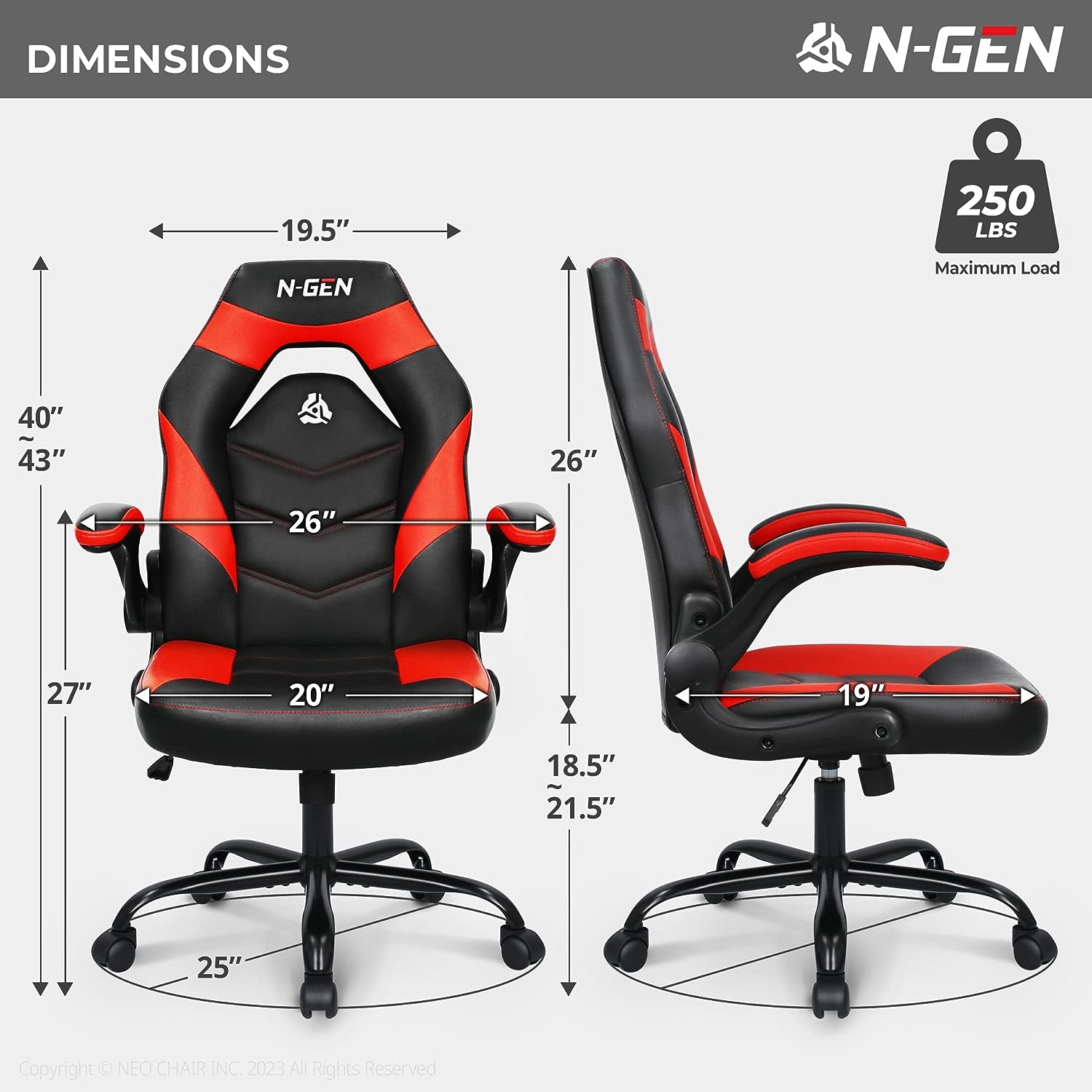Gaming Chair Ergonomic Office Chair Computer Desk Chair with Lumbar Support Flip Up Arms Adjustable Height Swivel PU Leather Executive PC Chair with Wheels for Adults Women Men