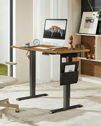 Standing Desk Adjustable Height, 40x24 Inch Electric Standing Desk with Storage Bag, Stand up Desk for Home Office Computer Desk Memory Preset with Headphone Hook