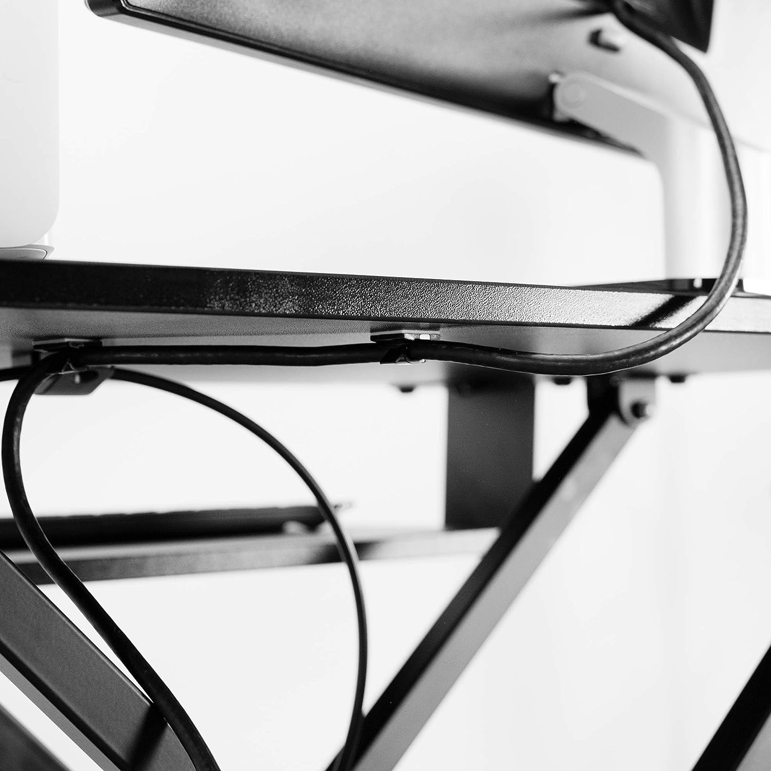 Height Adjustable 32 inch Stand Up Desk Converter, Quick Sit to Stand Tabletop Dual Monitor Riser Workstation