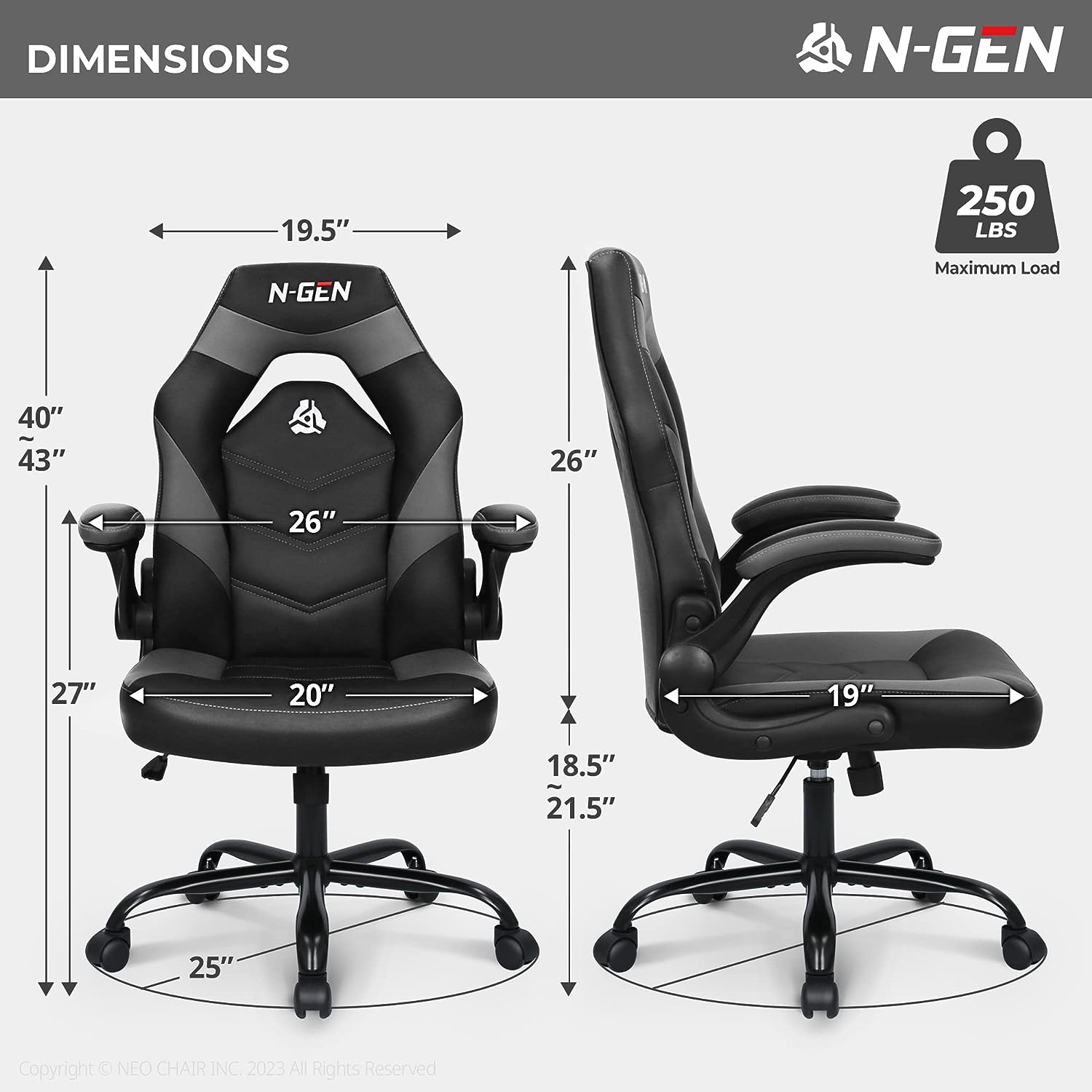 Gaming Chair Ergonomic Office Chair Computer Desk Chair with Lumbar Support Flip Up Arms Adjustable Height Swivel PU Leather Executive PC Chair with Wheels for Adults Women Men