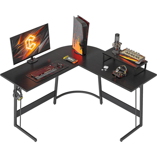 L Shaped Gaming Desk Computer Office Desk, Corner Desk with Large Monitor Stand for Home Office Study Writing Workstation