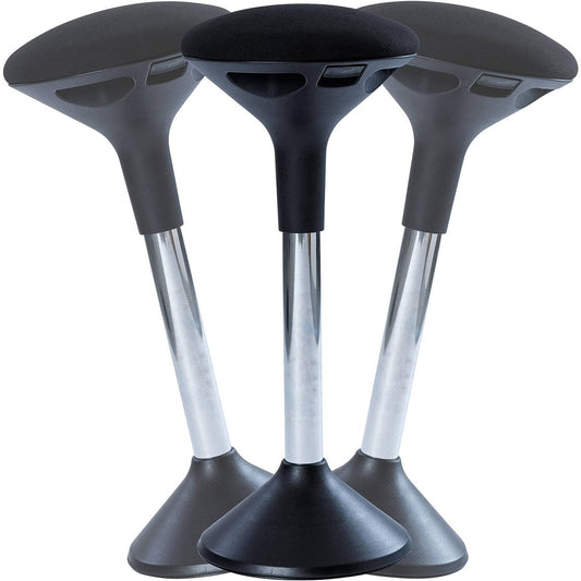 Ergonomic Height Adjustable Wobble Stool for Standing Desk (Black)