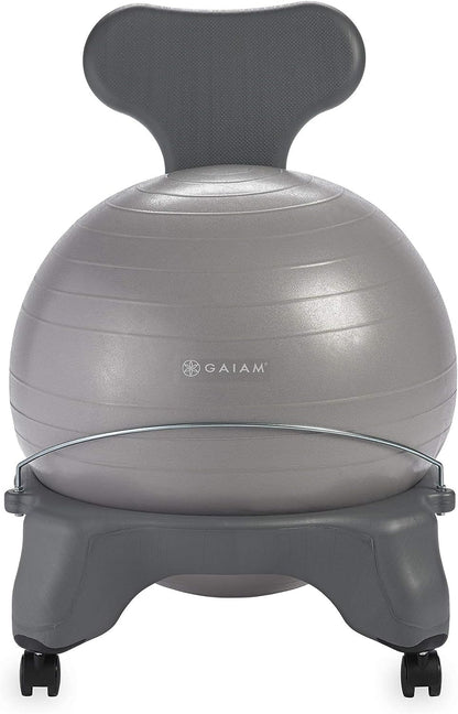 Classic Balance Ball Chair – Exercise Stability Yoga Ball Premium Ergonomic Chair for Home and Office Desk with Air Pump, Exercise Guide and Satisfaction Guarantee
